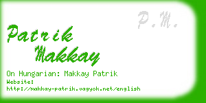 patrik makkay business card